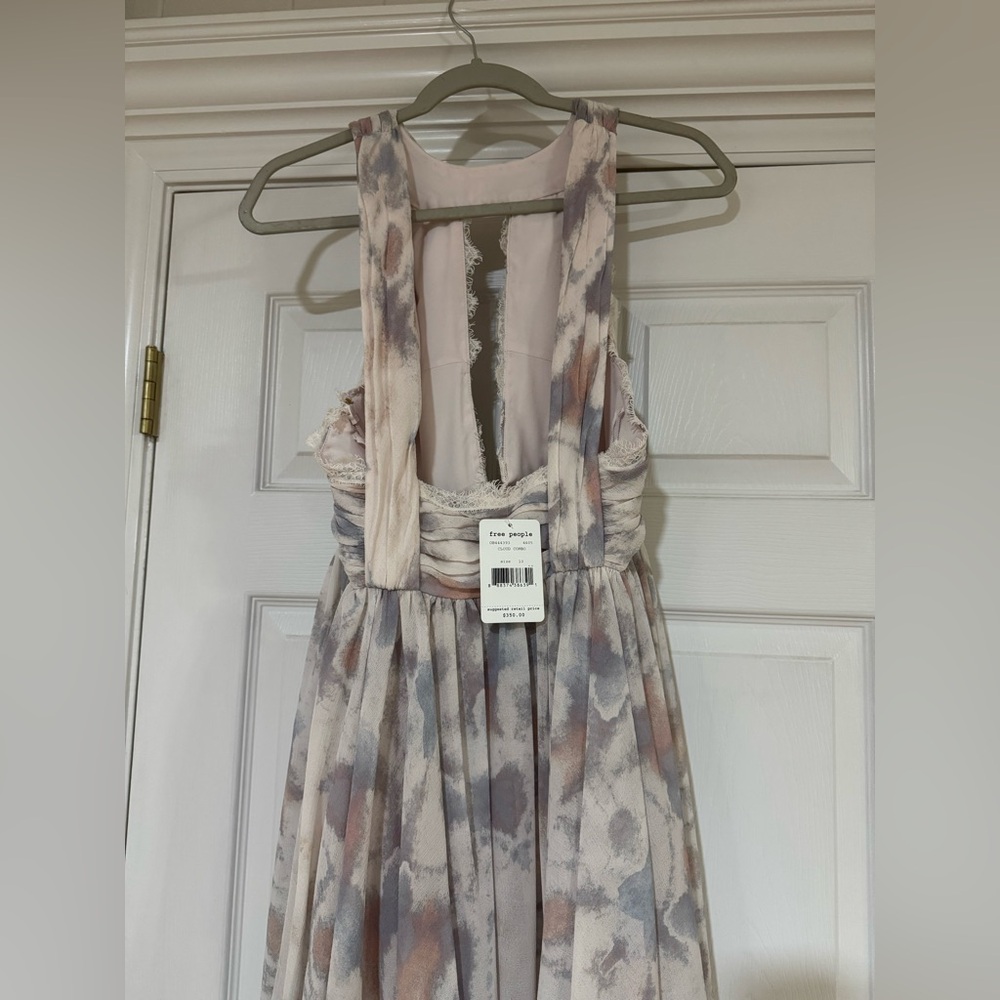 Free People Ivory Tower Maxi Dress Halter Lace Tiered Gown Size 10 MSRP $350 FP - Picture 6 of 9
